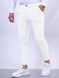 Herren Hose Slim Fit | Leicht Tragbar in Weiß