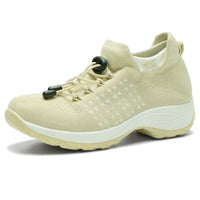 Jannah - Atmungsaktive Slip-On-Sportschuhe zum Gehen für Damen | Leichte Slip-On-Wander-Sneaker aus Mesh für Damen in Aprikose