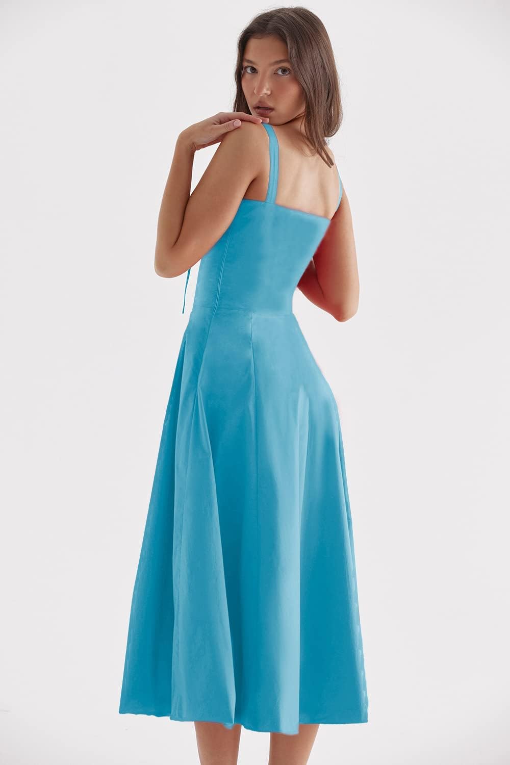 Merle - Midikleid mit tailliertem Oberteil und ausgestelltem Rock | Minikleid mit Spaghettiträgern