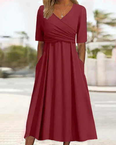 Annabelle - Kurzärmeliges Crossover-Kleid