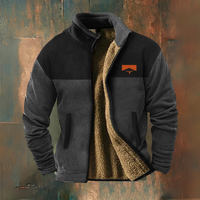 Alban® | Lässige Fleece Jacke in Schwarz