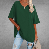 Mia | Damen Oversized V-Ausschnitt Hemd in Grün