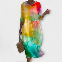Miranda - Stilvolles Floral-Maxikleid in Mehrfarbig