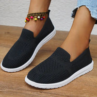 Lisa - Atmungsaktive Slip-On-Casual-Sneaker für Damen | Bequeme Slipper aus Strick-Mesh für Damen in Schwarz