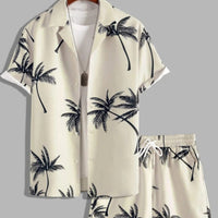 Felix | Herren Tropical Sommerhemd Shorts Set in Beige