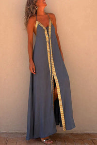 Vicky - Lässiges ärmelloses Maxikleid in Grau