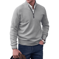 Pullover Herren Reißverschluss Winter | Warm Komfort in Grau