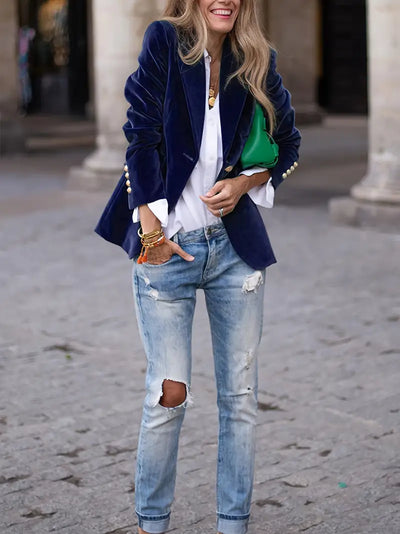 Eloura™ - Elegante Vintage-Veloursjacke