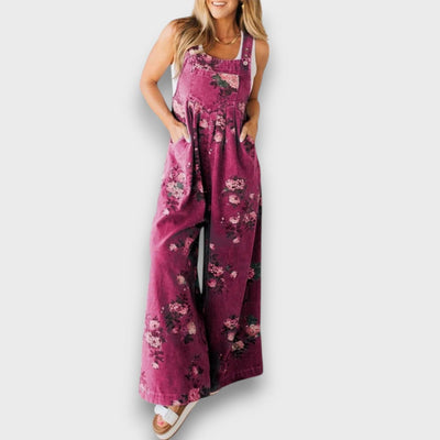 Tivola – Weit geschnittener Blumen-Denim-Overall