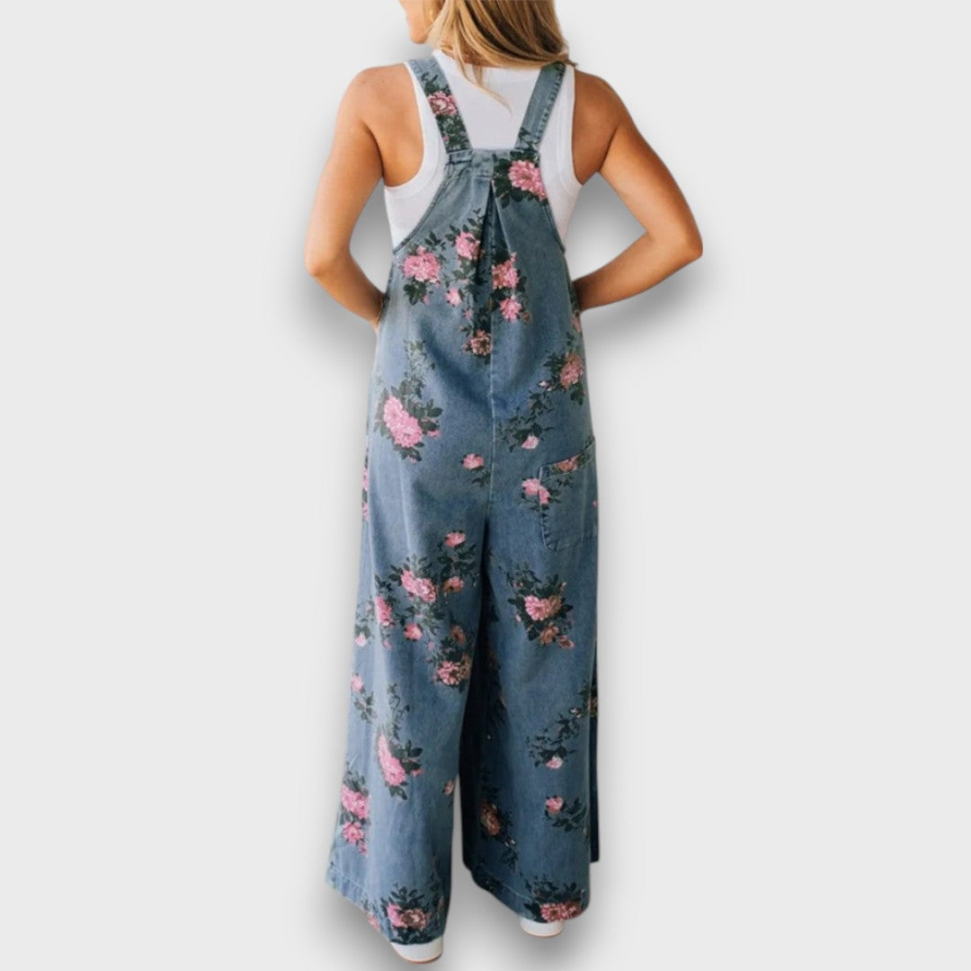 Tivola – Weit geschnittener Blumen-Denim-Overall