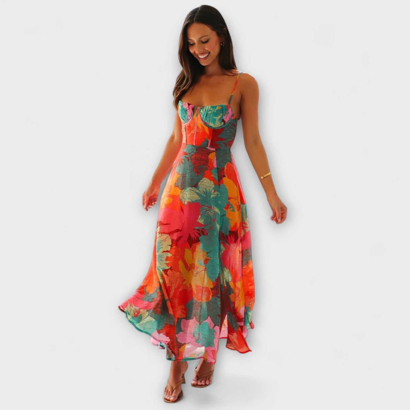 Audrey - Blumendruck-Trägerkleid für Damen - Stilvoll und Verführerisch