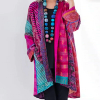 Strickjacke Damen Bunt Vintage Look | Locker Leicht in Rosa