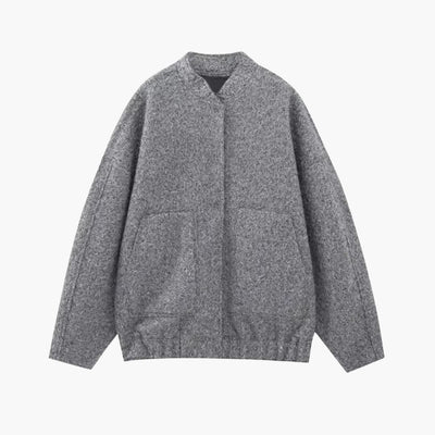 Damen Oversized Jacke mit offenem Frontdesign und aufgesetzten Taschen