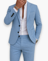 Herren Eleganter Sommeranzug | Modernes Design für Hochzeit und Büro in Blau