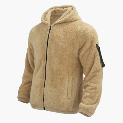 Herren Teddy jacke mit Reißverschluss und langen Ärmeln