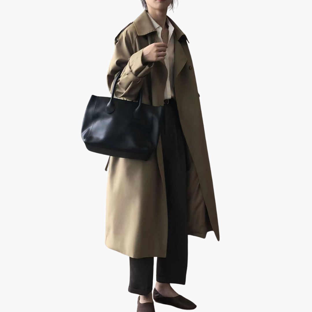 Damen Trenchcoat mit Reverskragen und Doppelknöpfen
