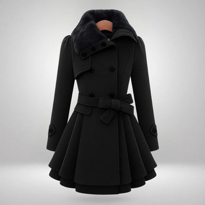 Yena™ | Schicker Trenchcoat mit veganem Pelz