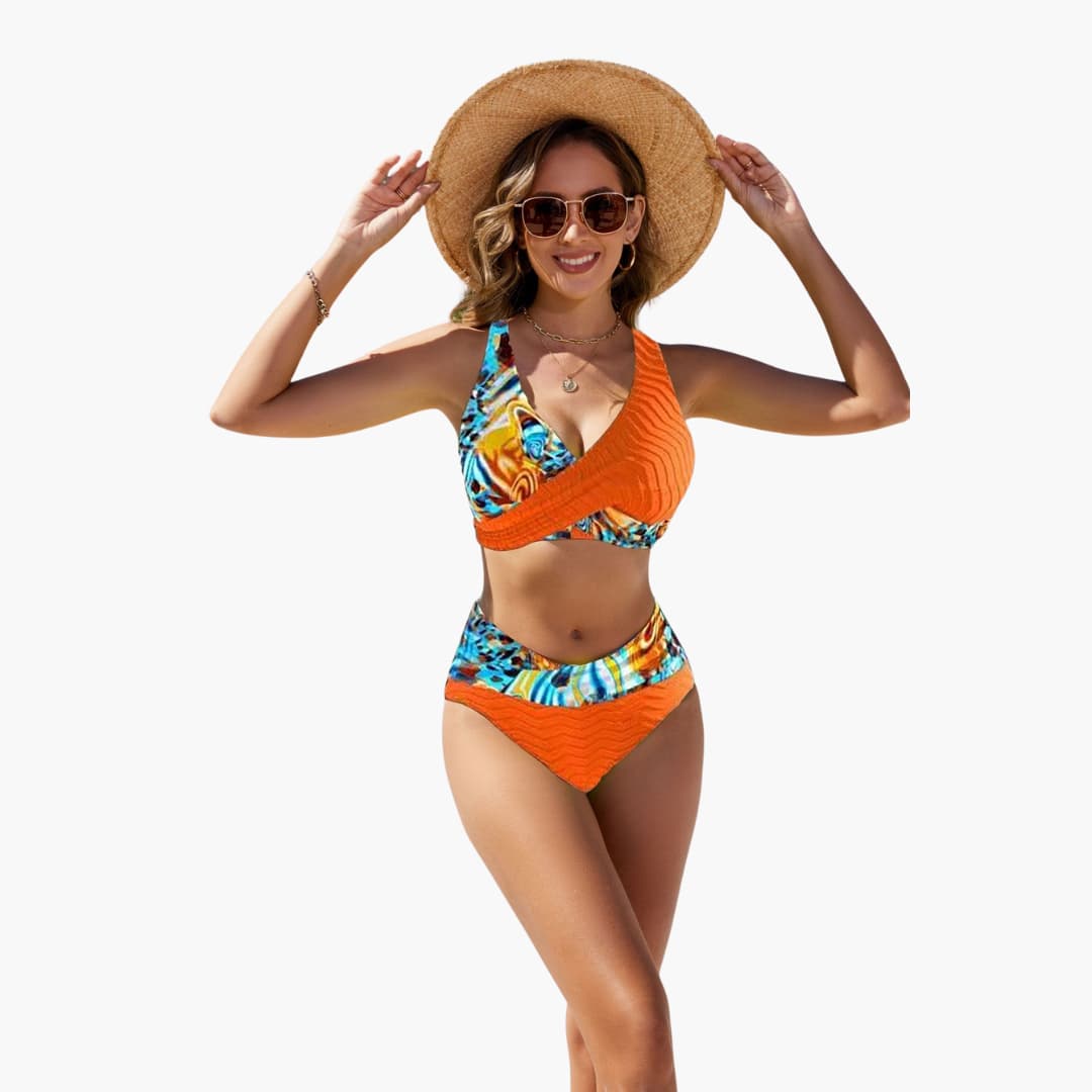 Eleganter Crossover-Bikini - Damen Zweiteiler für den Sommer