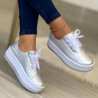 Glennis - Elegante Plateau Sneaker | Stylische Plateau Sneaker Bequem für Damen in Silber
