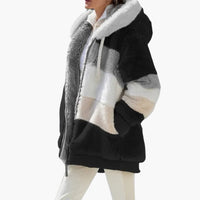 Damen jacke mit Kapuze und Reißverschluss in Schwarz
