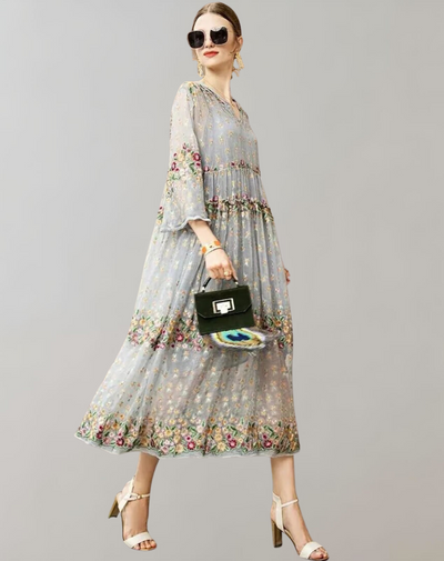 Angela - Lady Embroidery Long Zweiteiler