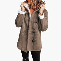 Damen jacke mit Kapuze und Knebelverschluss in Khaki