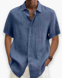 Herren Stilvolles Kurzarmhemd | Komfortabel und Modern in Blau