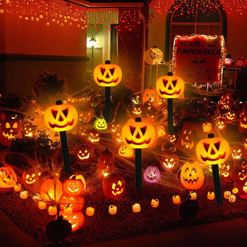 PumpkinGlow Solar Halloween Außenlichter‑Set – Kürbis LED Dekoration mit Solarenergie