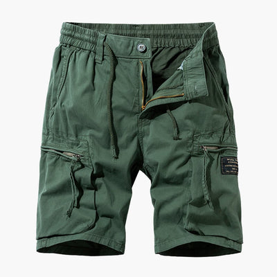 Herren Sommer Cargoshorts mit Reißverschlusstaschen und Kordelzug