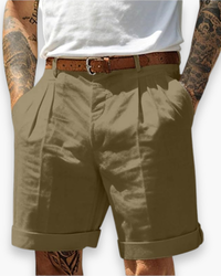 Herren Klassisch Gefaltete Shorts | Komfortabel in Armee Grün