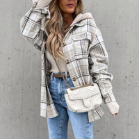 Damen Stylische Warme Lange Jacke in Grau