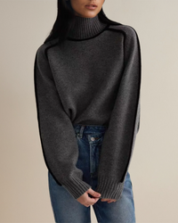 Aldea | Eleganter Rollkragenpullover in Grau