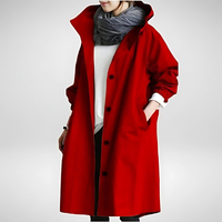 Regenjacke Damen Mit Knopfverschluss | Klassisch & Wetterfest in Rot