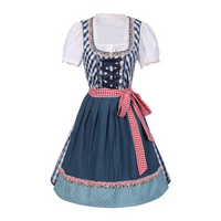 Damen Klassisches Blau Oktoberfest Dirndl Kleid in Blau
