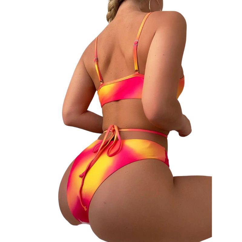 Luciana® | 3-teiliger Bikini-Badeanzug mit Schnürung und Strandrock