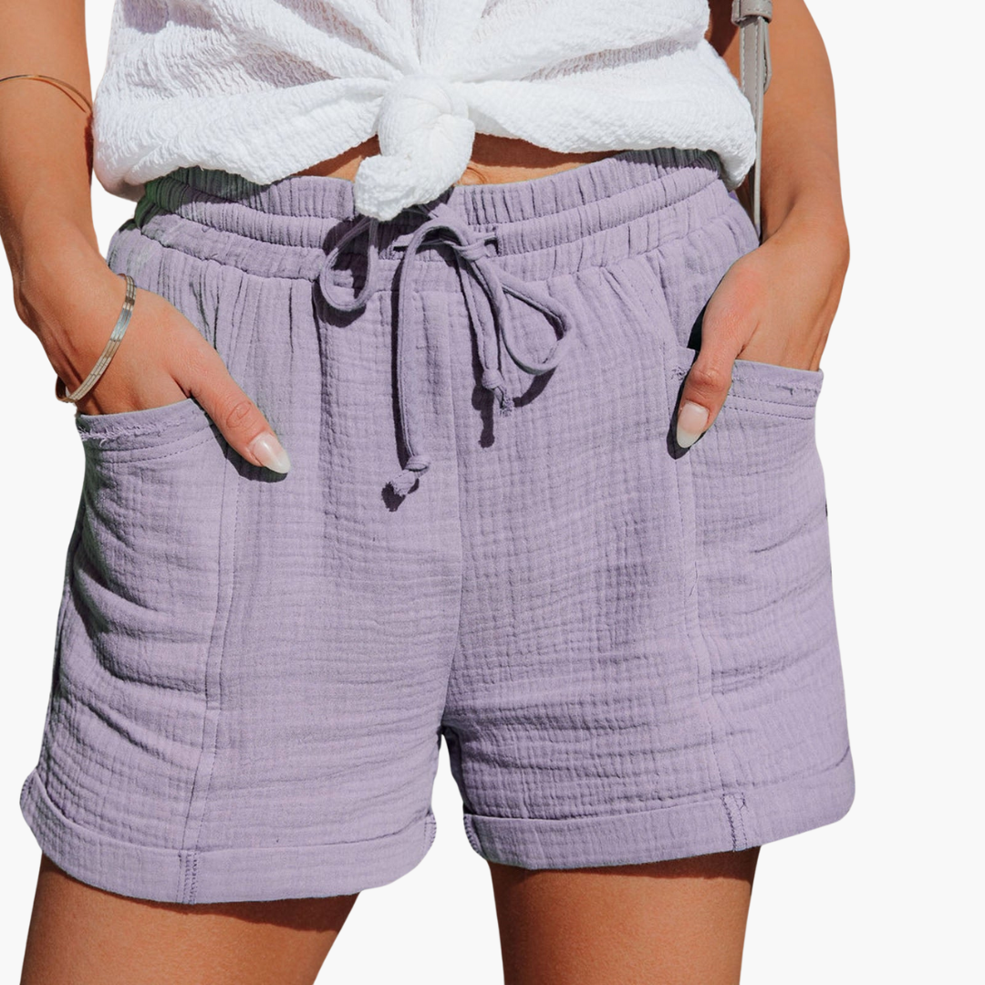 Baumwoll Sommer Shorts für Damen – Leicht mit Taschen & Bund