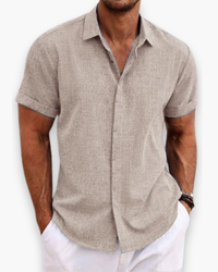 Herren Versteckt Knopf Polo | Klassisch in Beige