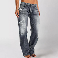 Adelheid | Damen Locker weit geschnittene Denim-Jeans in Grau