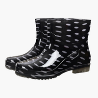 Damen Stiefeletten mit bedrucktem Schaft in Schwarz