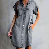 "Flora | Sommerkleid mit Bauchbedeckung in Grau