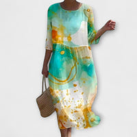 Miranda - Stilvolles Floral-Maxikleid in Grün
