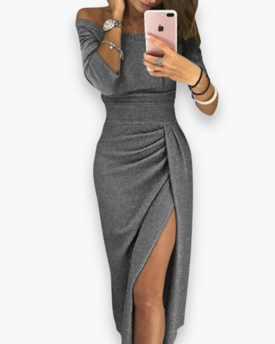 Damen Elegantes Glitzer Kleid | Maxi Abendkleid