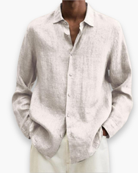Herren Elegante Freizeit Hemd | Lange Ärmel in Weiß