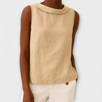 Brianna - Elegantes ärmelloses Top in Beige