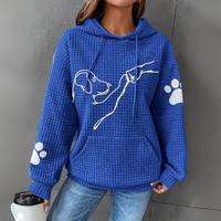 Damen Pullover | Kapuzenpullover mit Aufdruck in Blau