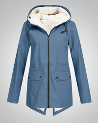 Melanie | Damen Gefütterte Reißverschluss Regenjacke in Blau