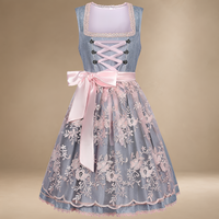 Sally - Modernes ärmelloses Oktoberfestkleid in Blau