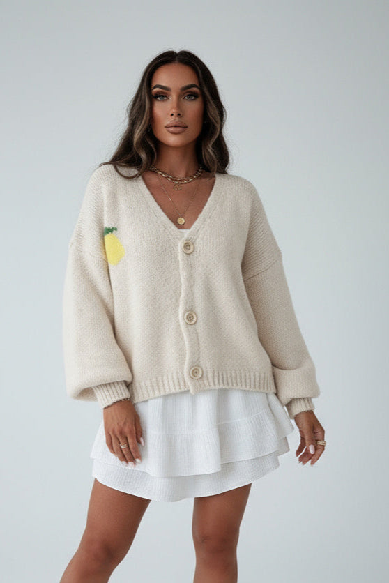 Fiona | Damenpullover mit Zitronenprint