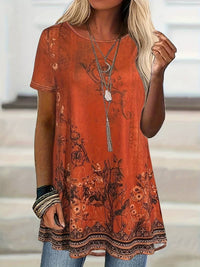 Abhishani - T-Shirt Mit Blumenmuster Und Lockerer Passform in Rot