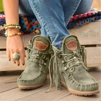 Carlotta - Orthopädische Wildleder-Komfortstiefel in Grün